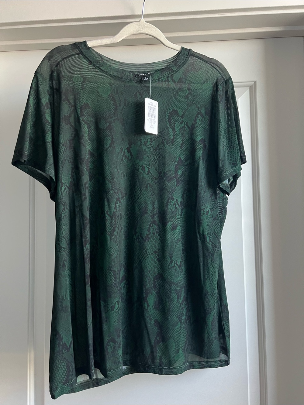 torrid Green Snake Print Mesh Tee